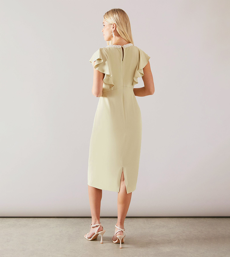 Petite Bead Detail Pencil Midi Dress