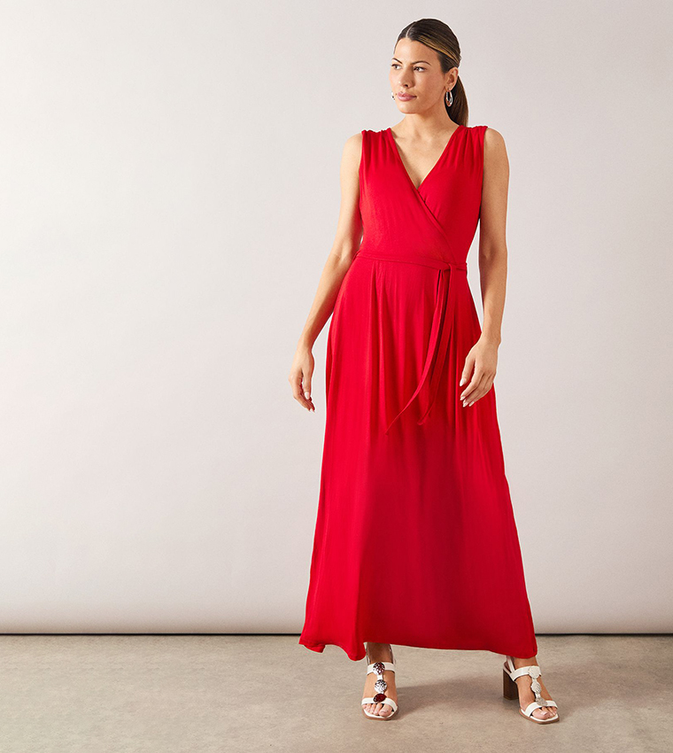 Wrap Viscose Jersey Maxi Dress