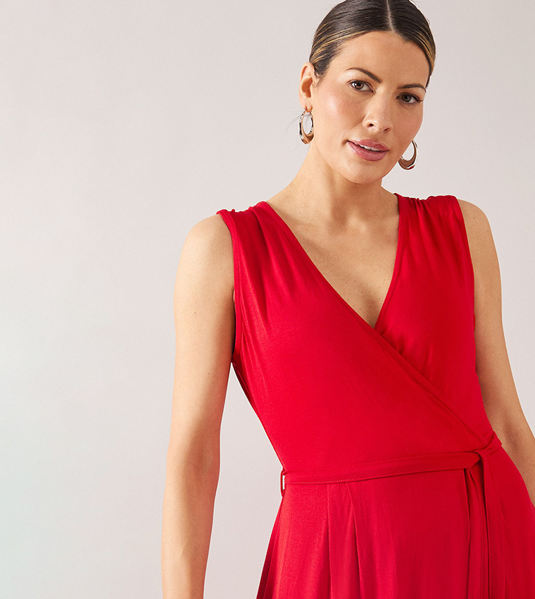 Wrap Viscose Jersey Maxi Dress