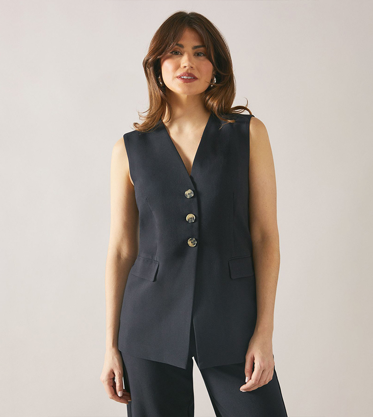 Three Button Detail Waistcoat