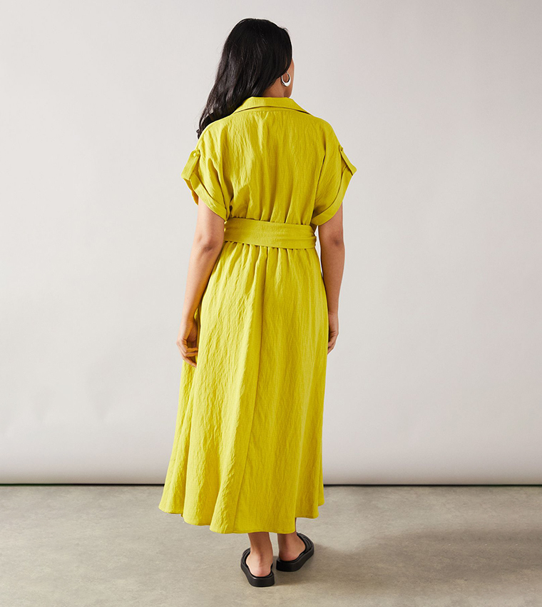 Petite Front Tie Shirt Midi Dress