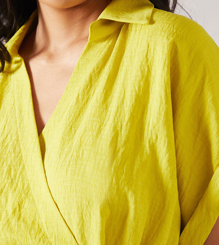 Petite Front Tie Shirt Midi Dress