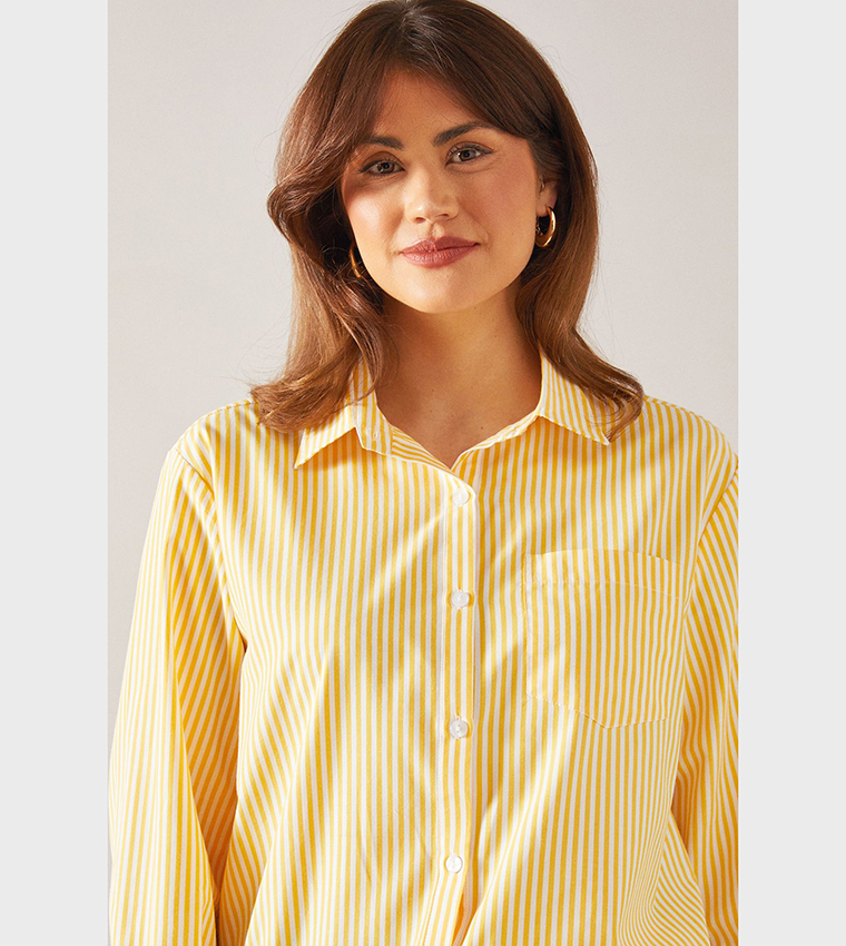 Striped Oversized Long Sleeves Shirt