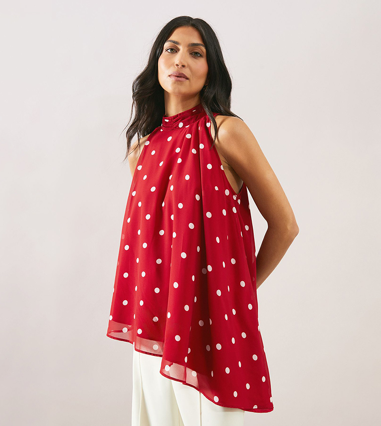 wallis polka dot top