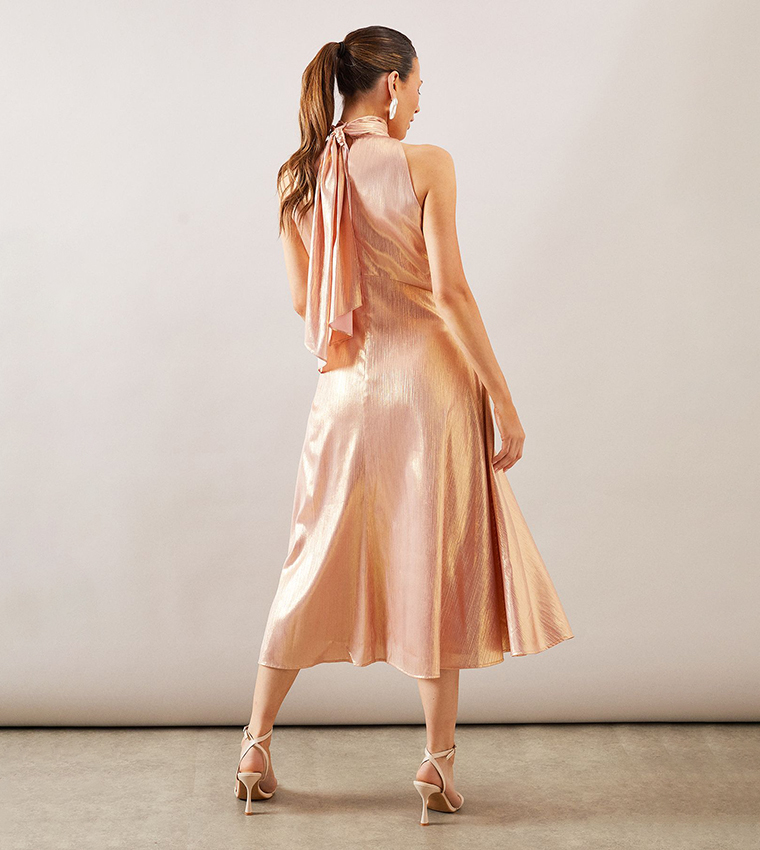 Midi Dresses Wallis Halter Neck Dress Cross Halter Satin Midi