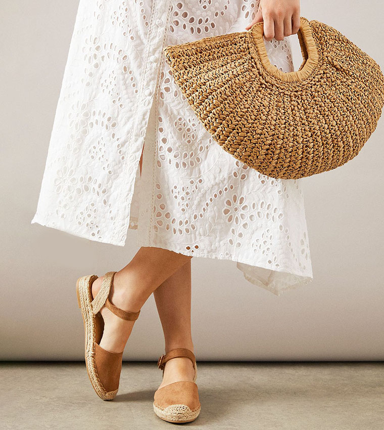 Sylrienne Faux Suede Closed Toe Espadrille Flat Shoes