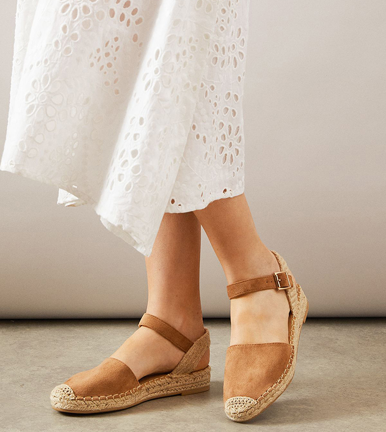 Sylrienne Faux Suede Closed Toe Espadrille Flat Shoes