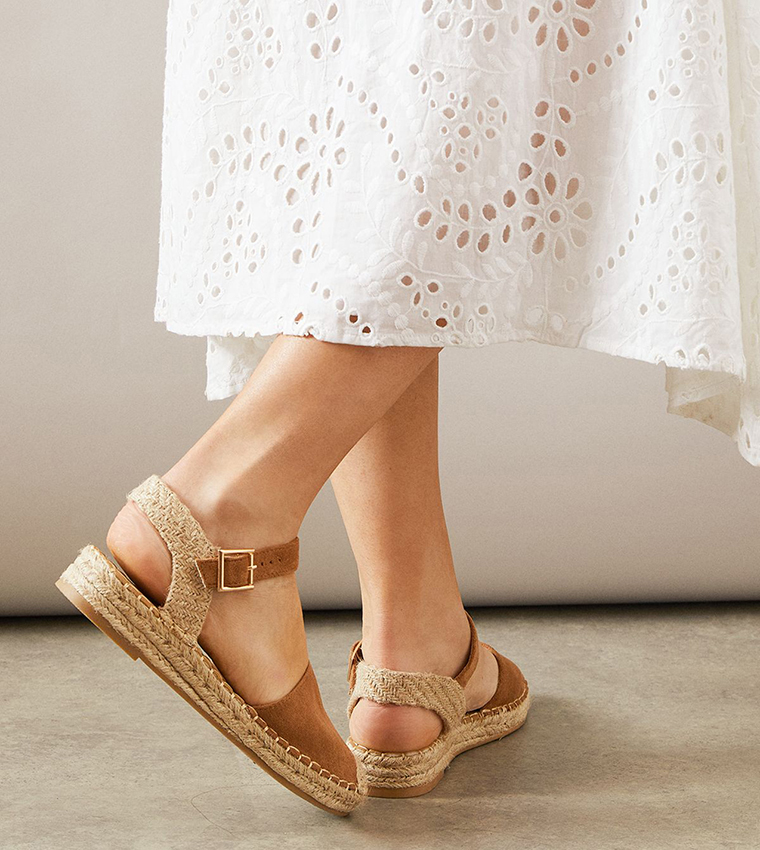 Sylrienne Faux Suede Closed Toe Espadrille Flat Shoes