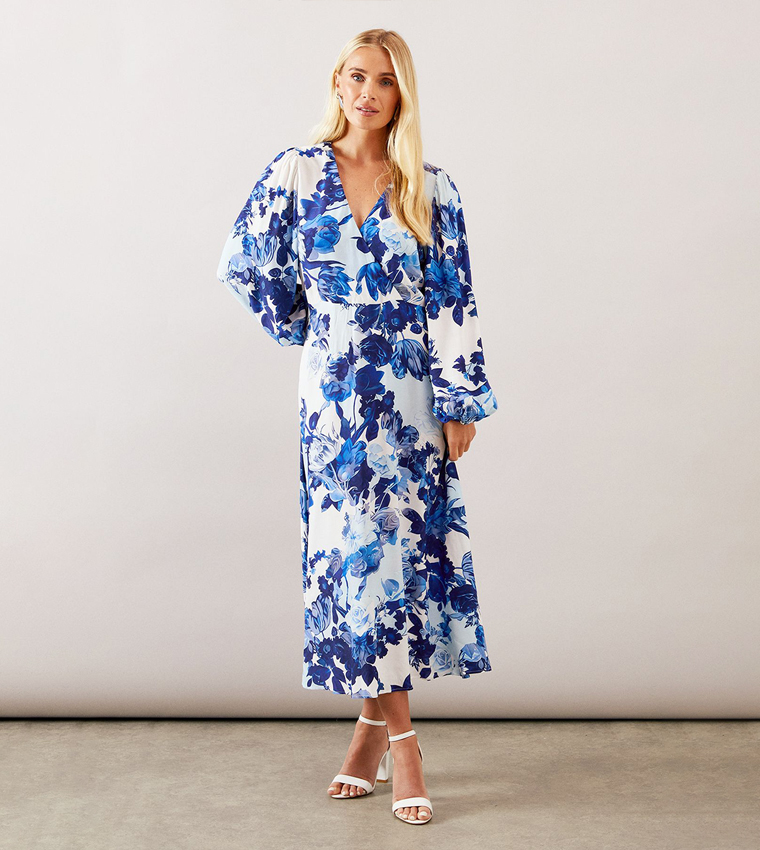 Petite Floral Viscose Wrap Dress