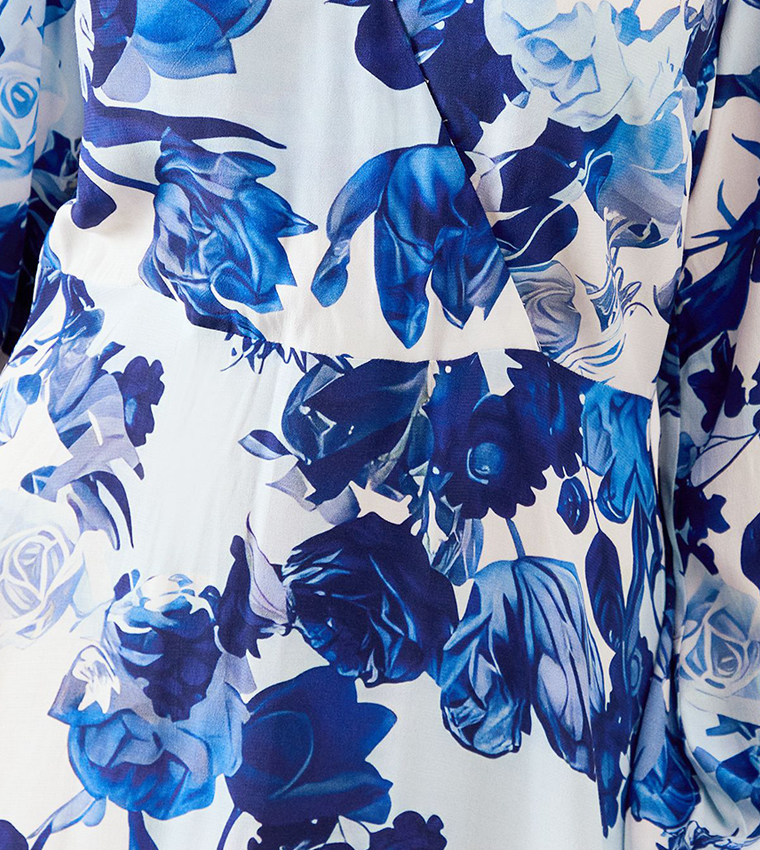 Petite Floral Viscose Wrap Dress