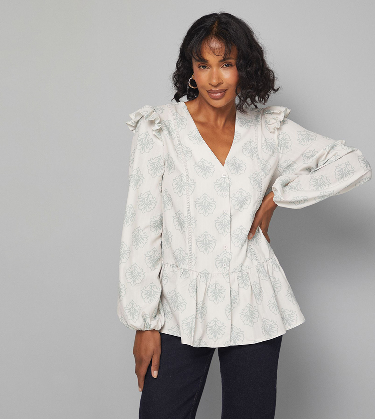 Printed Long Sleeves Top