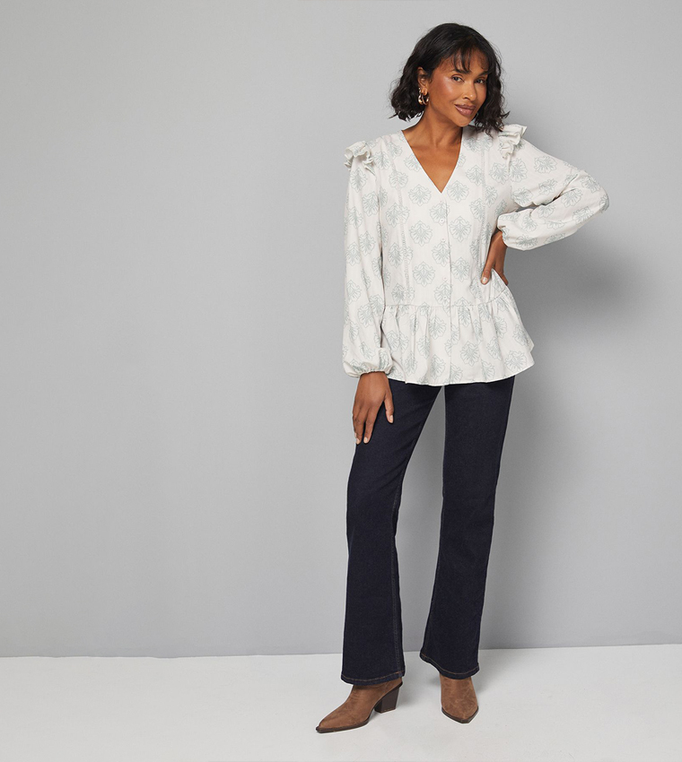 Printed Long Sleeves Top