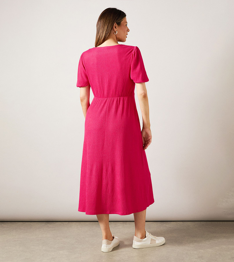 Jersey V-Neck Midi Tea Dress