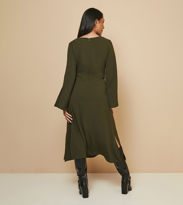 Petite Flared Sleeves Midaxi Dress