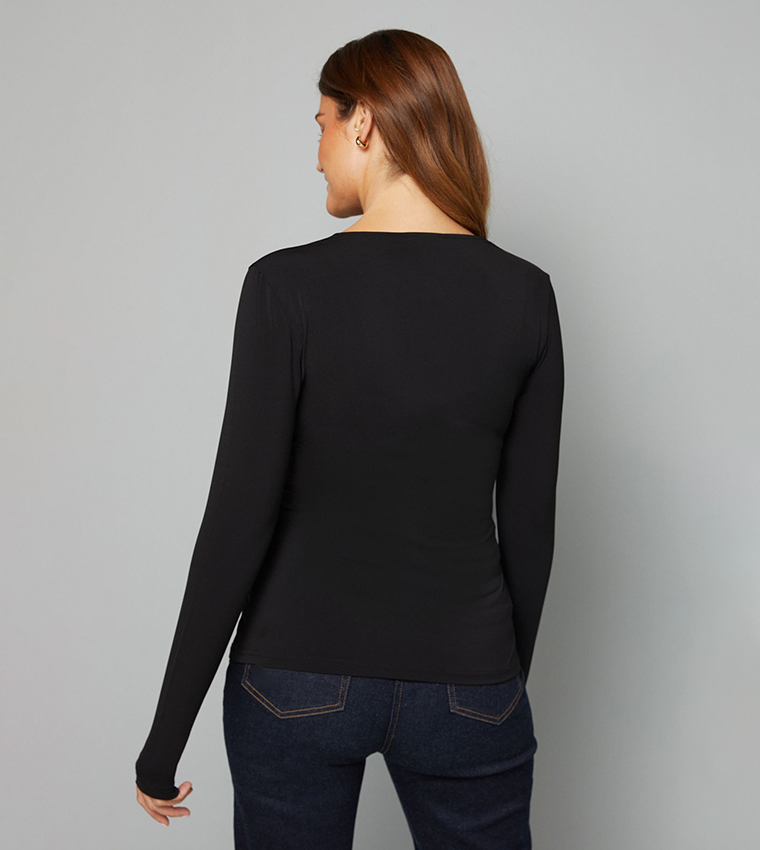 Solid Jersey Twist Front Top