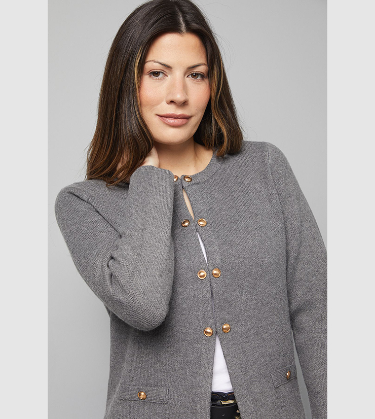 Fitted Double Button Knitted Jacket