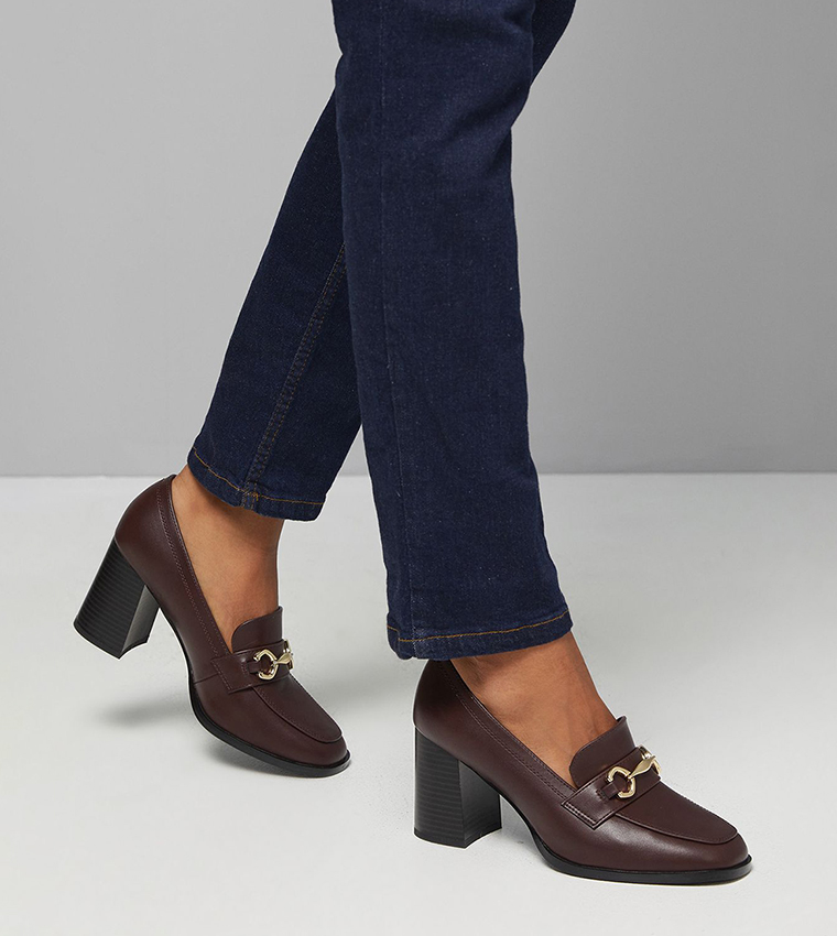 Daffie Snaffle Trim Block Heel Pumps