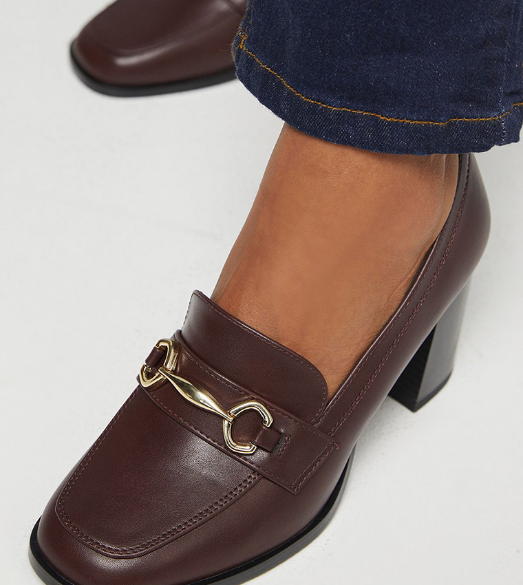 Daffie Snaffle Trim Block Heel Pumps