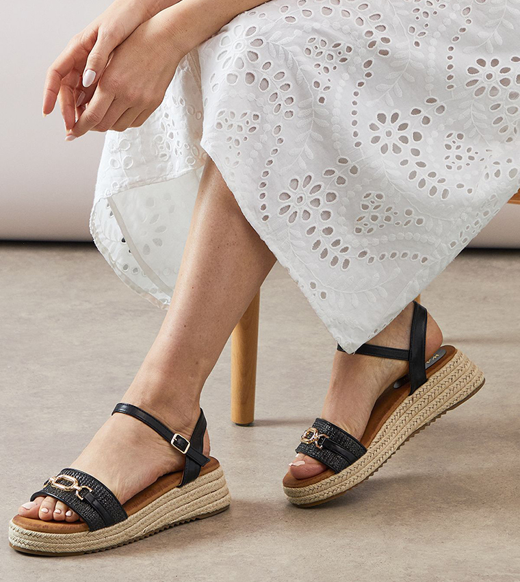 Romeo Snaffle Detail Espadrille Wedge Sandals
