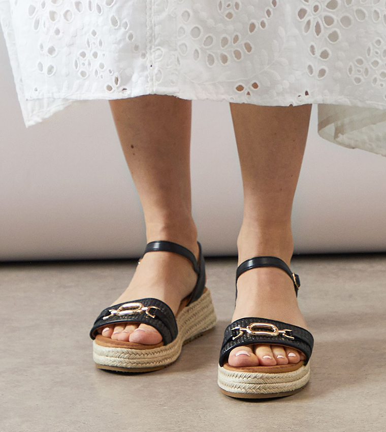 Romeo Snaffle Detail Espadrille Wedge Sandals