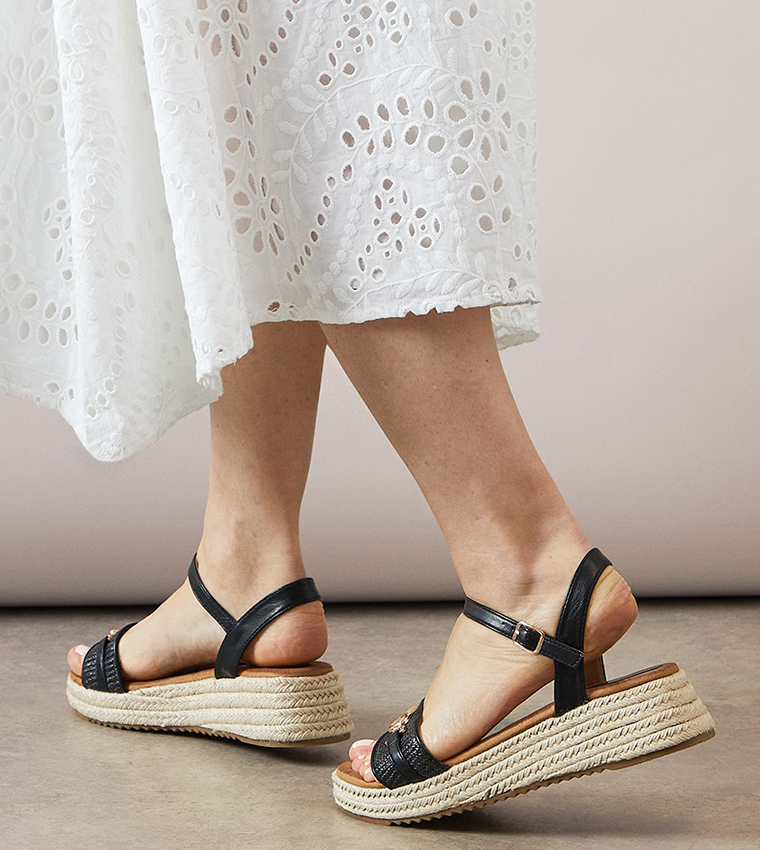 Romeo Snaffle Detail Espadrille Wedge Sandals