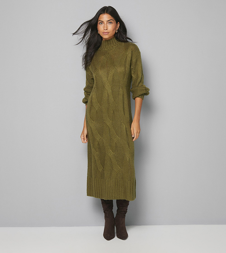 knit wool dress SEROYA Arwen Maxi Dress in Chocolate main image 0