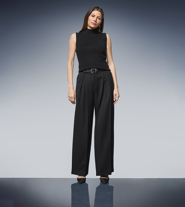 Embellished Turtleneck Top