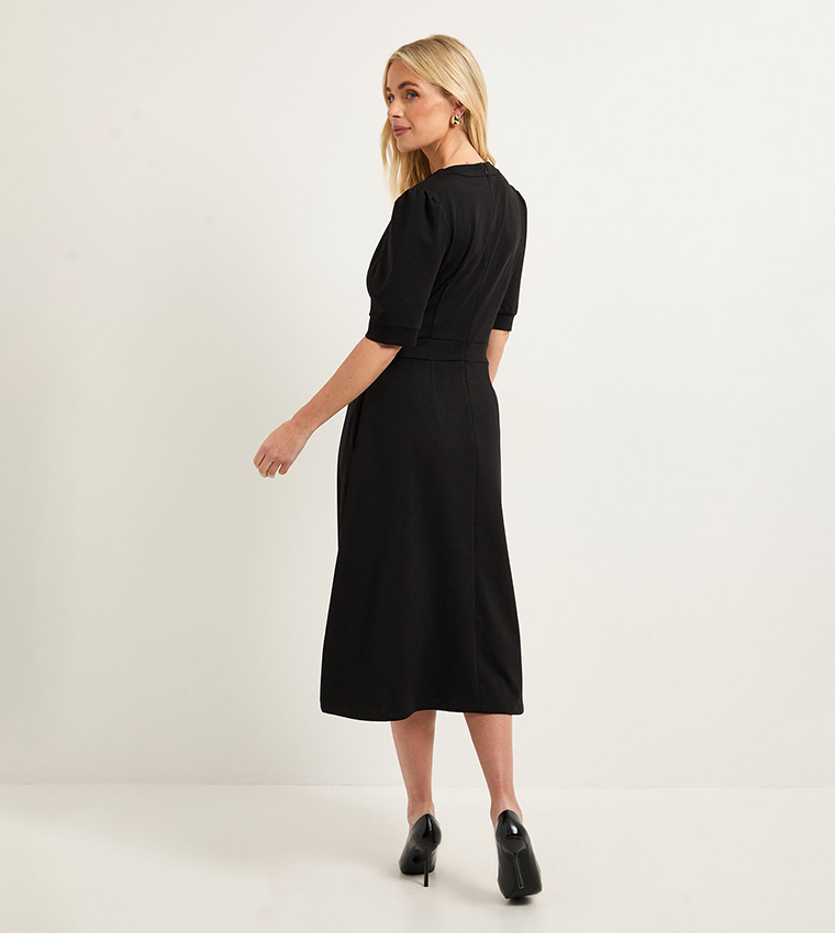 Petite Ponte Snaffle Trim Midi Dress
