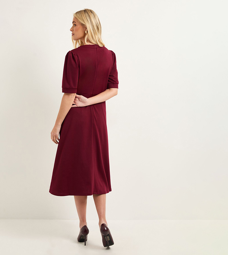 Petite Ponte Snaffle Trim Midi Dress