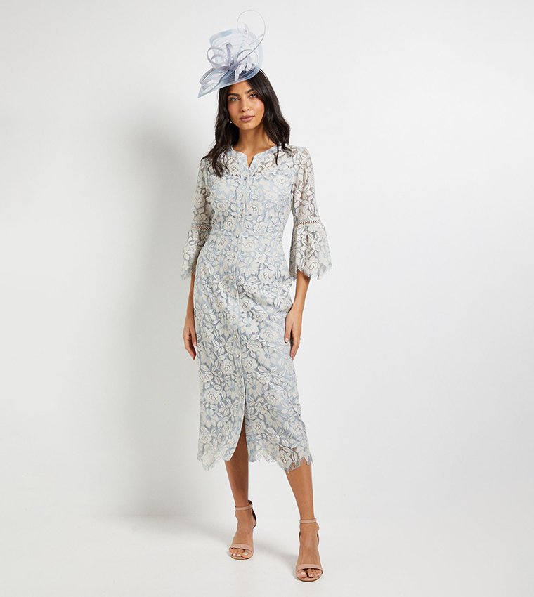 chinese dress ladies 100% Linen Crescent Collar Flutter Sleeve Midi Dress FIONA – LINTICO main image 0