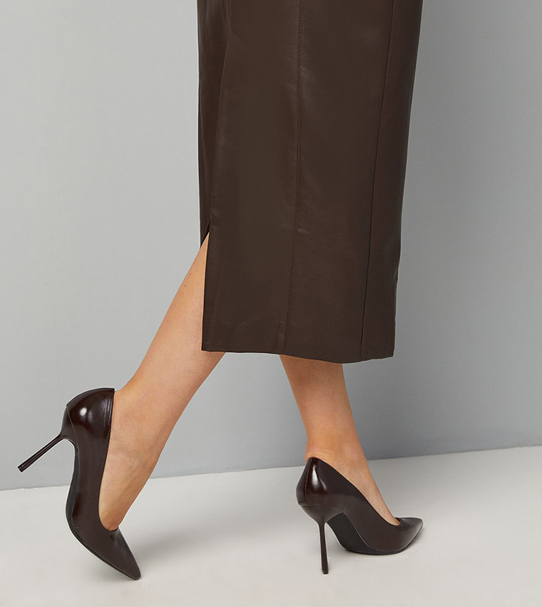 Jenny Faux Leather High Stiletto Heel Pumps