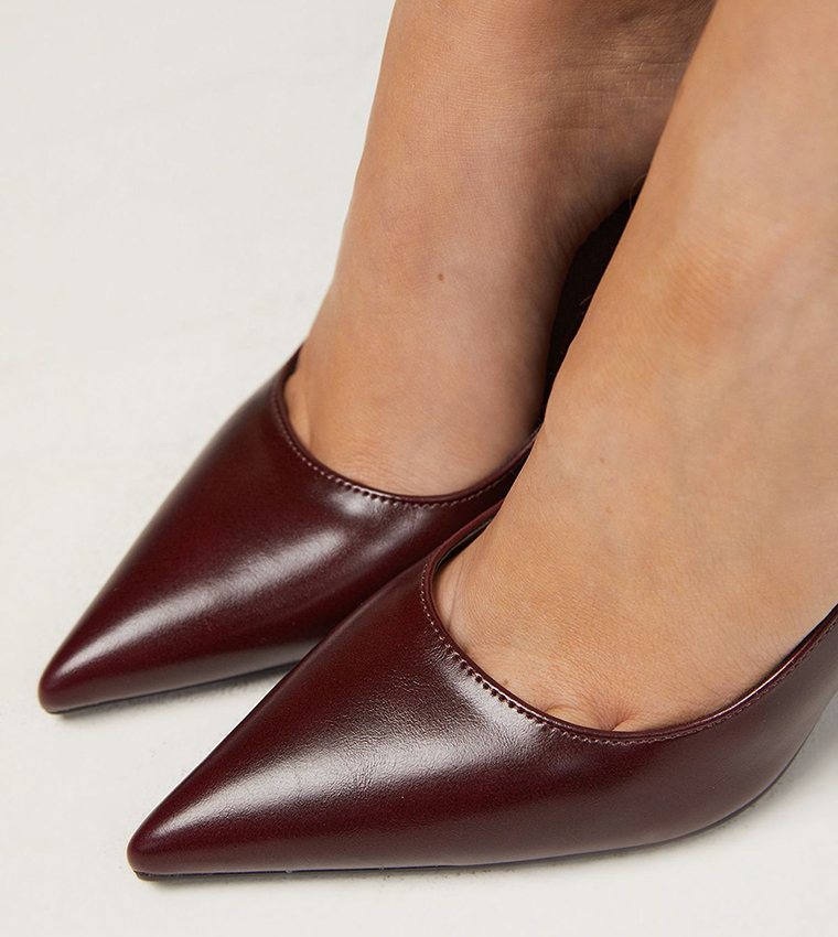 حذاء جلد صناعي بكعب ستيليتو 