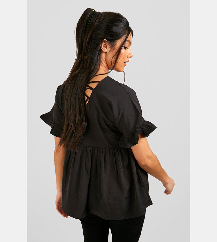 Maternity Cross Back Woven Smock Top