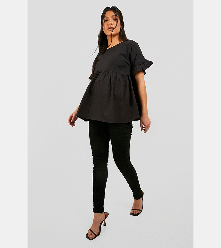 Maternity Cross Back Woven Smock Top