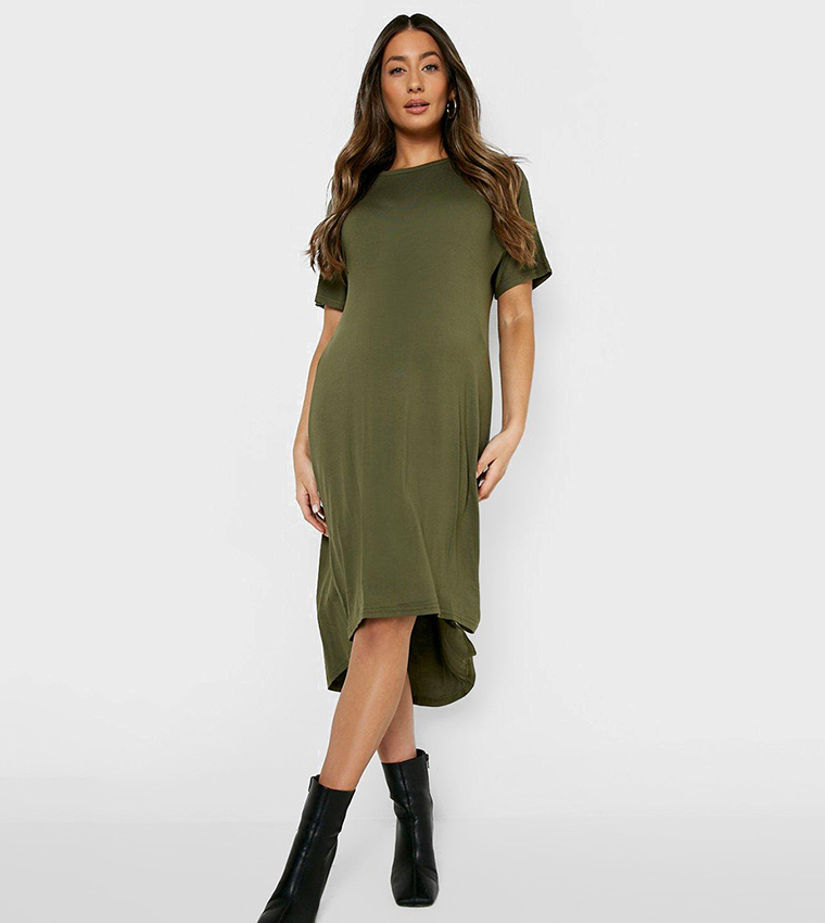 strapless open back dress Promoted To Mummy Oversized Maternity T Shirt Dress main image 0
