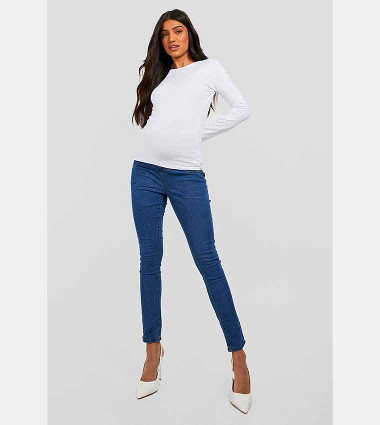 Buy Boohoo Maternity Basic Jeggings In Blue 6thStreet UAE