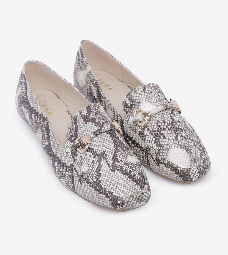 Snakeskin Slip On Loafers