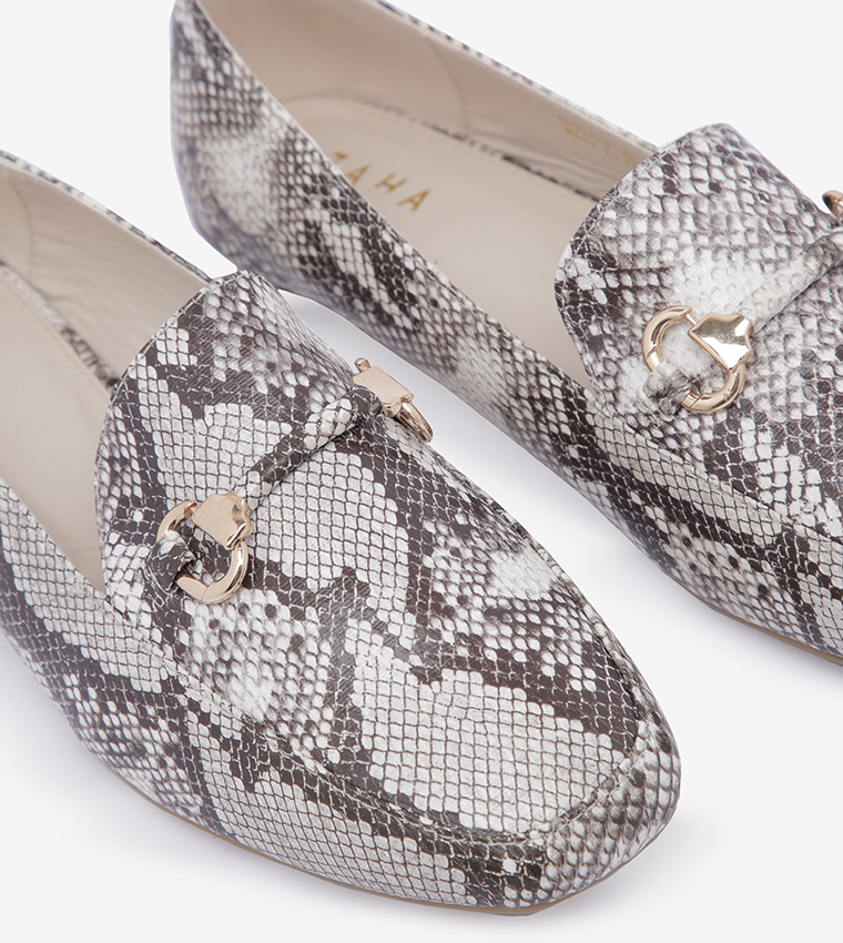 Snakeskin Slip On Loafers