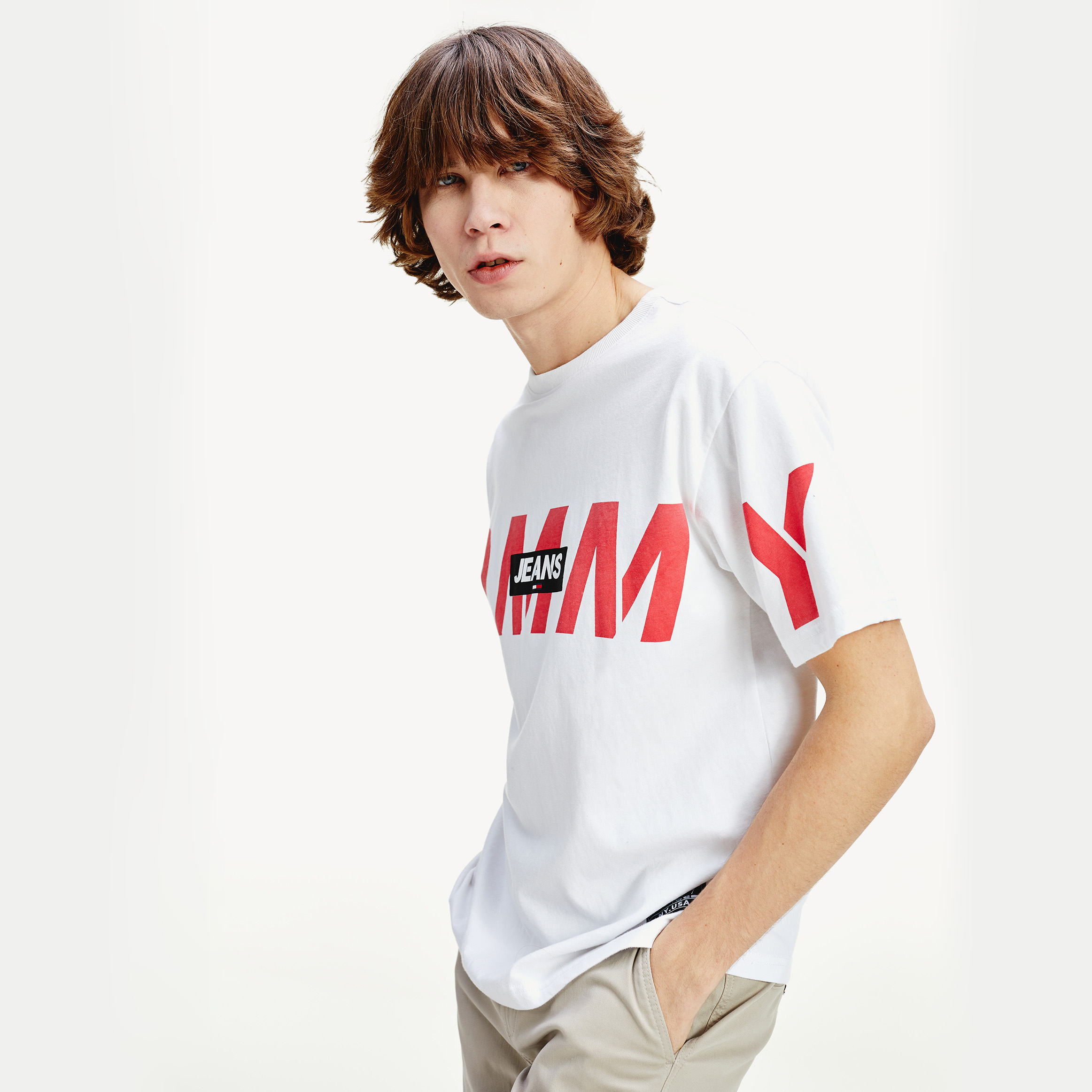 Buy Tommy Hilfiger TJ Bold Logo T Shirt In White