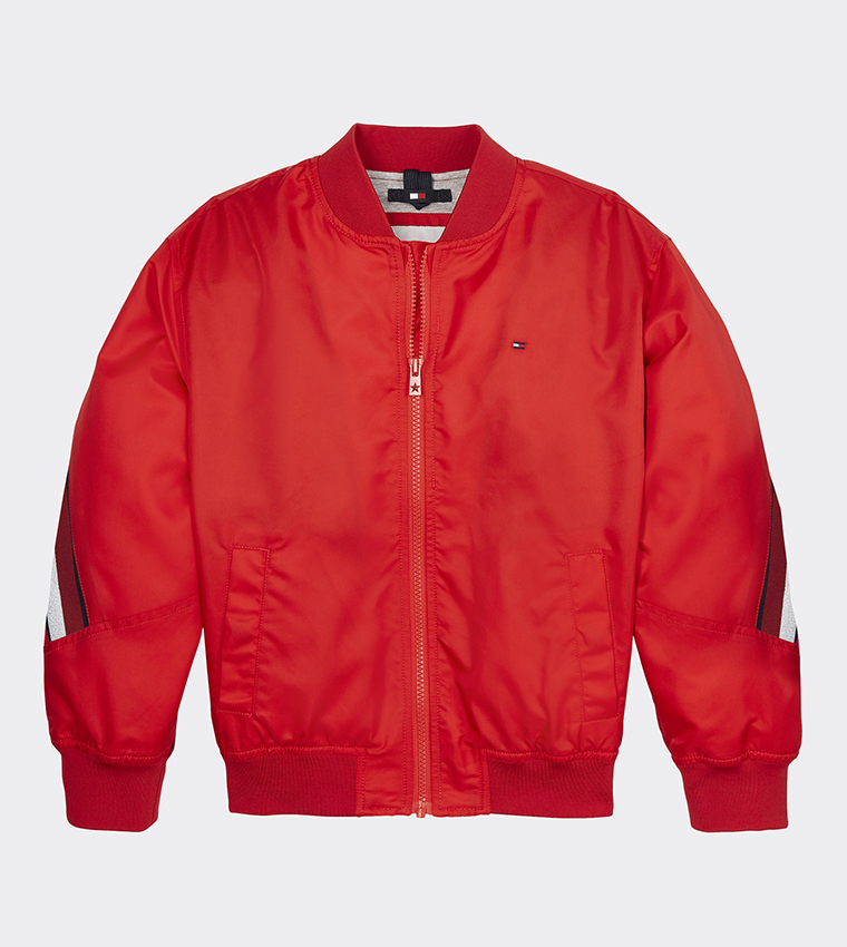 Buy Tommy Hilfiger Signature Tape Bomber Jacket In Red 6thStreet