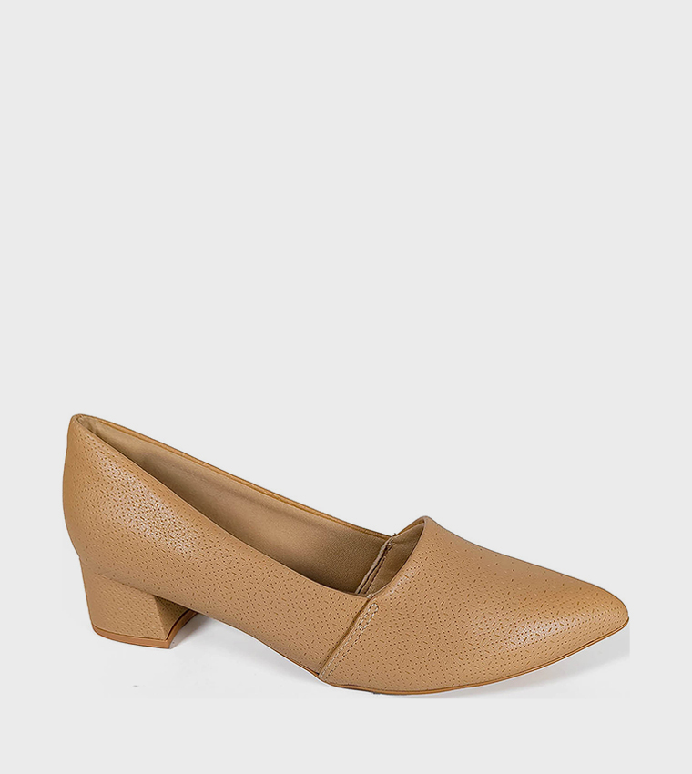 Textured Pointed Toe Pumps