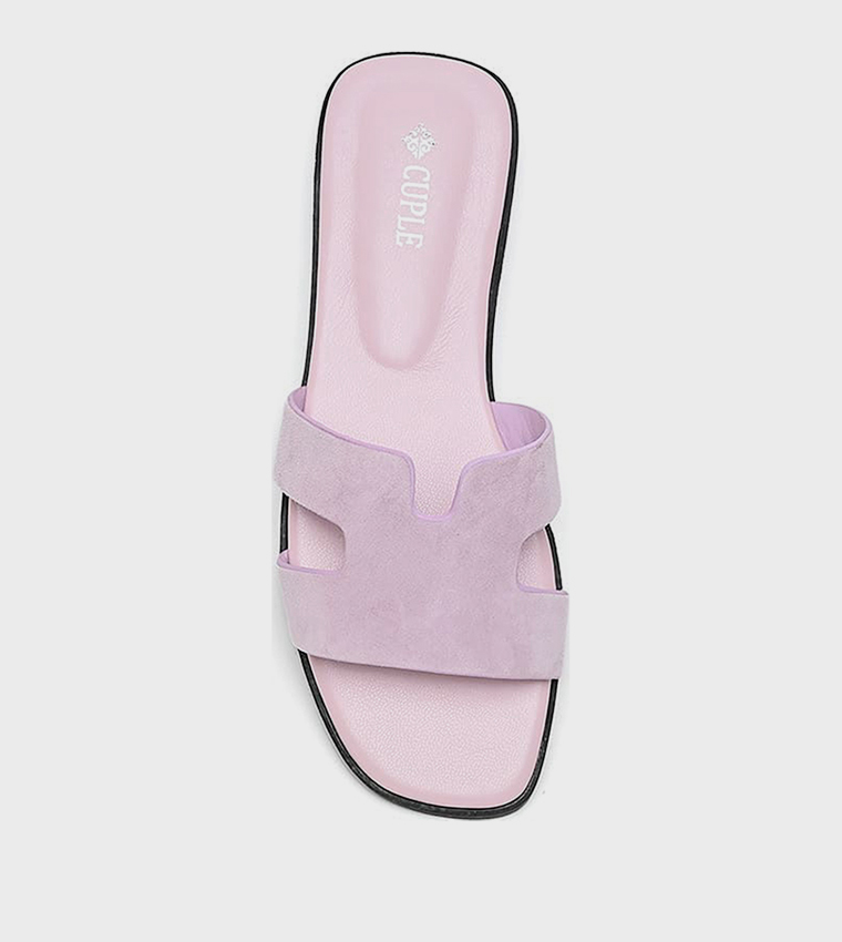 Textured Cut-Out Flat Sandals