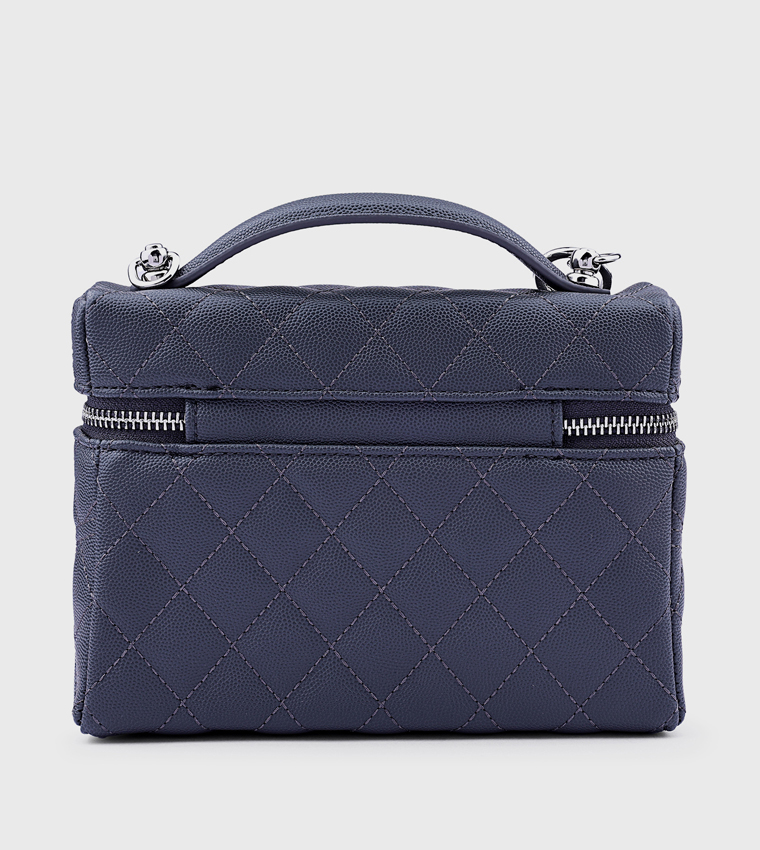 Quilted Top Handle Bag with Crossbody Strap