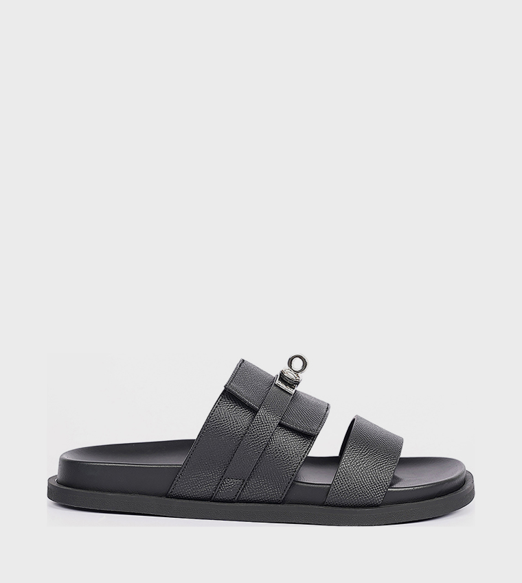 Textured Open Toe Comfort Sandals