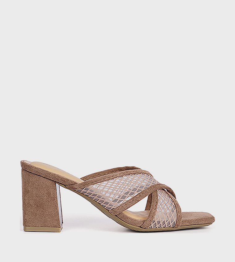 Criss-Cross Block Heel Sandals