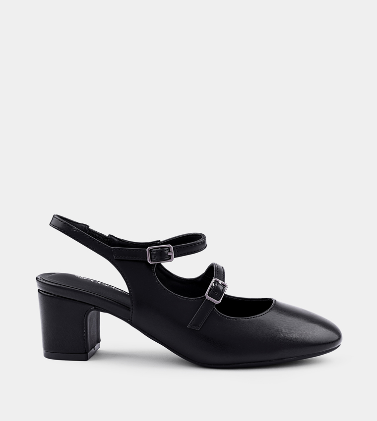 Block Heel Mary Janes Pumps