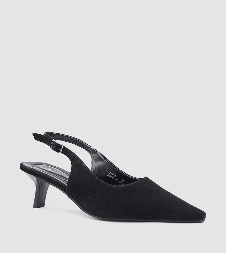 Solid Pointed Toe Slingback Pumps