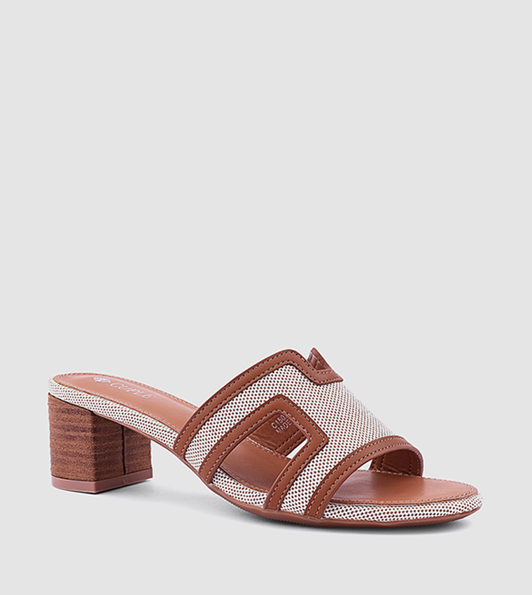 Patterned Block Heel Sandals