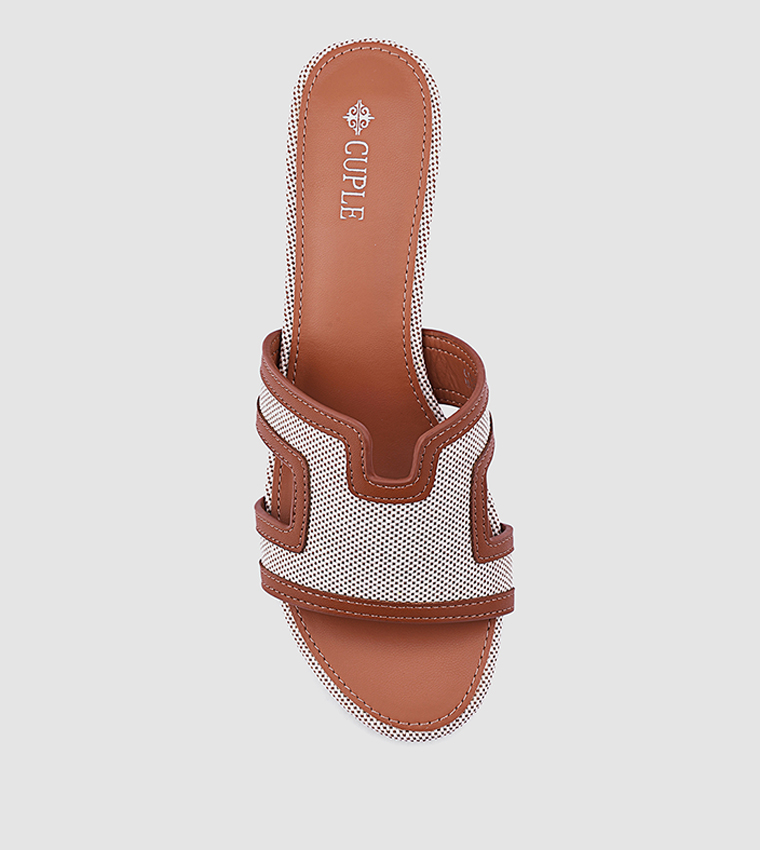 Patterned Block Heel Sandals
