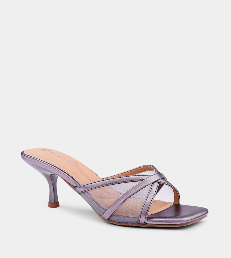 Solid Open Toe Heel Sandals